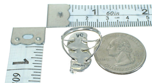 Genuine Sterling Silver Southwest Turquoise Flower Ring Size 5-1/2 QX84406